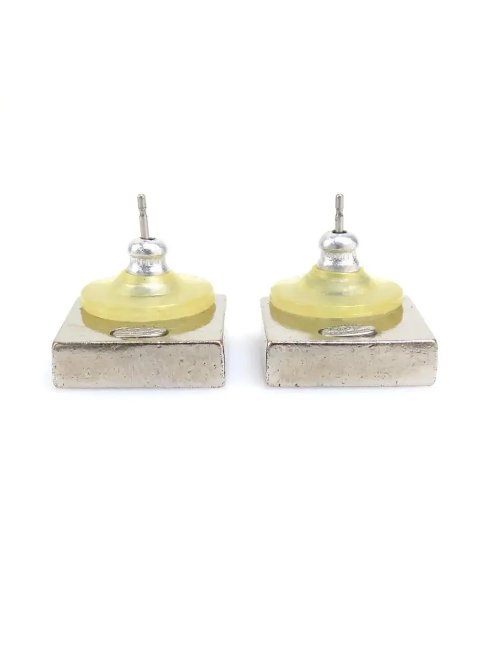 Auth Chanel Cc Logo Pierce Earrings #303023C27B